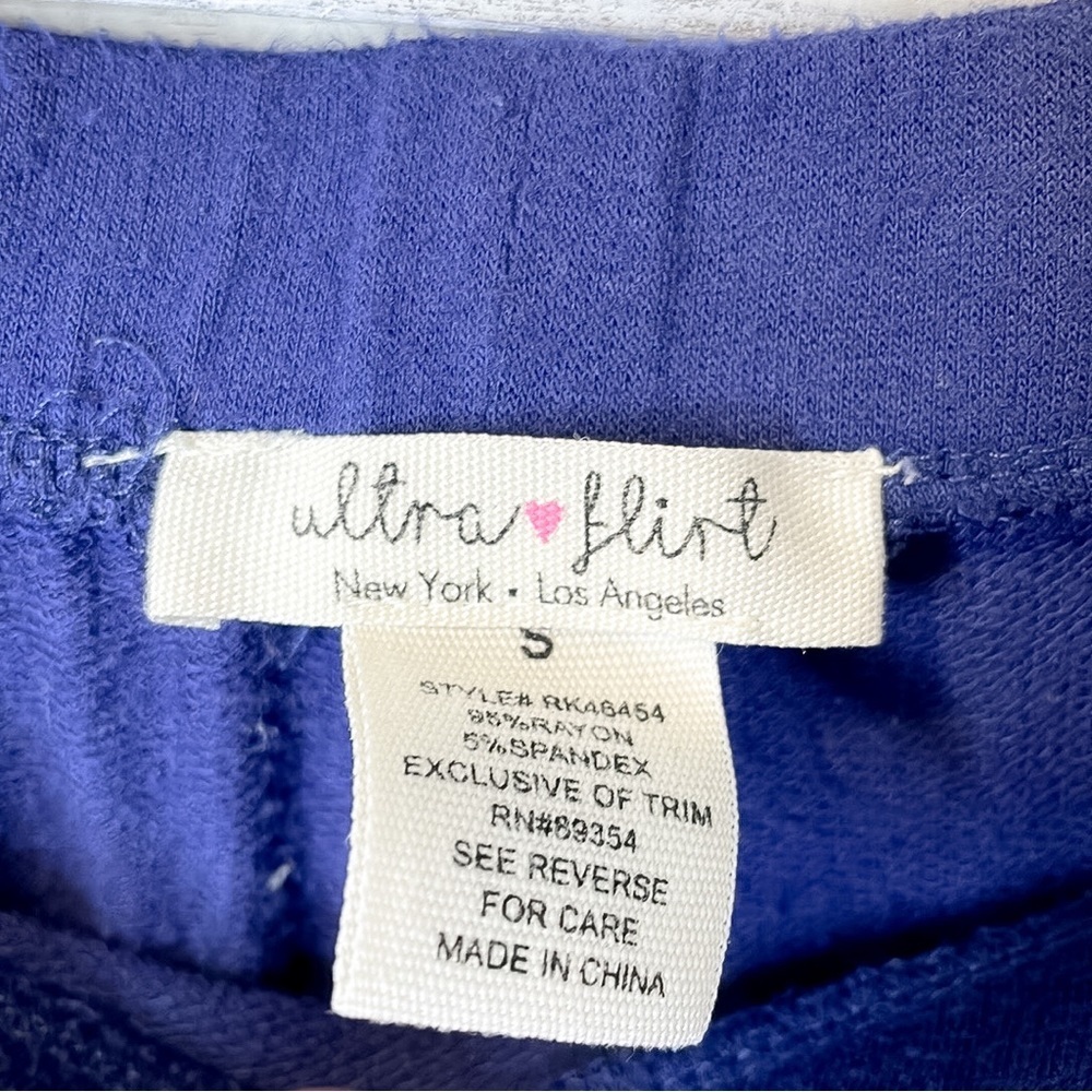 Retro Stripe Wide Leg Pants Blue Side Slit Lounge Pants S - Picture 6 of 8